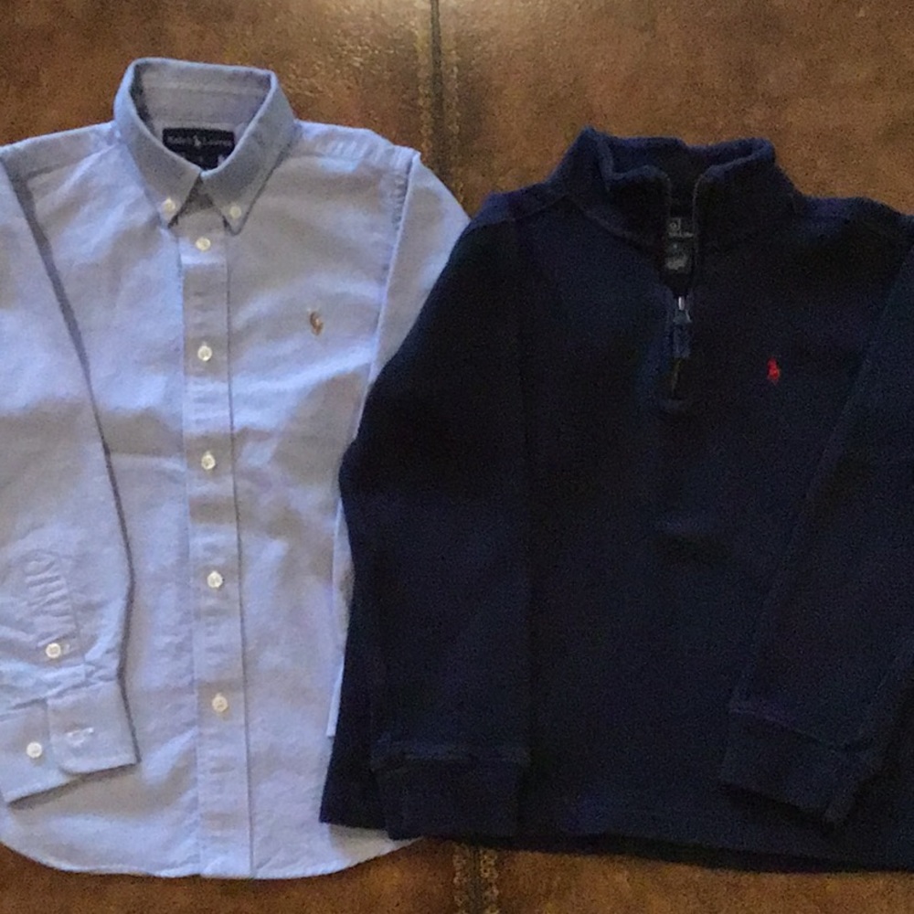 Ralph Lauren Polo 2 Long Sleeve Shirts Size 7 Lot
